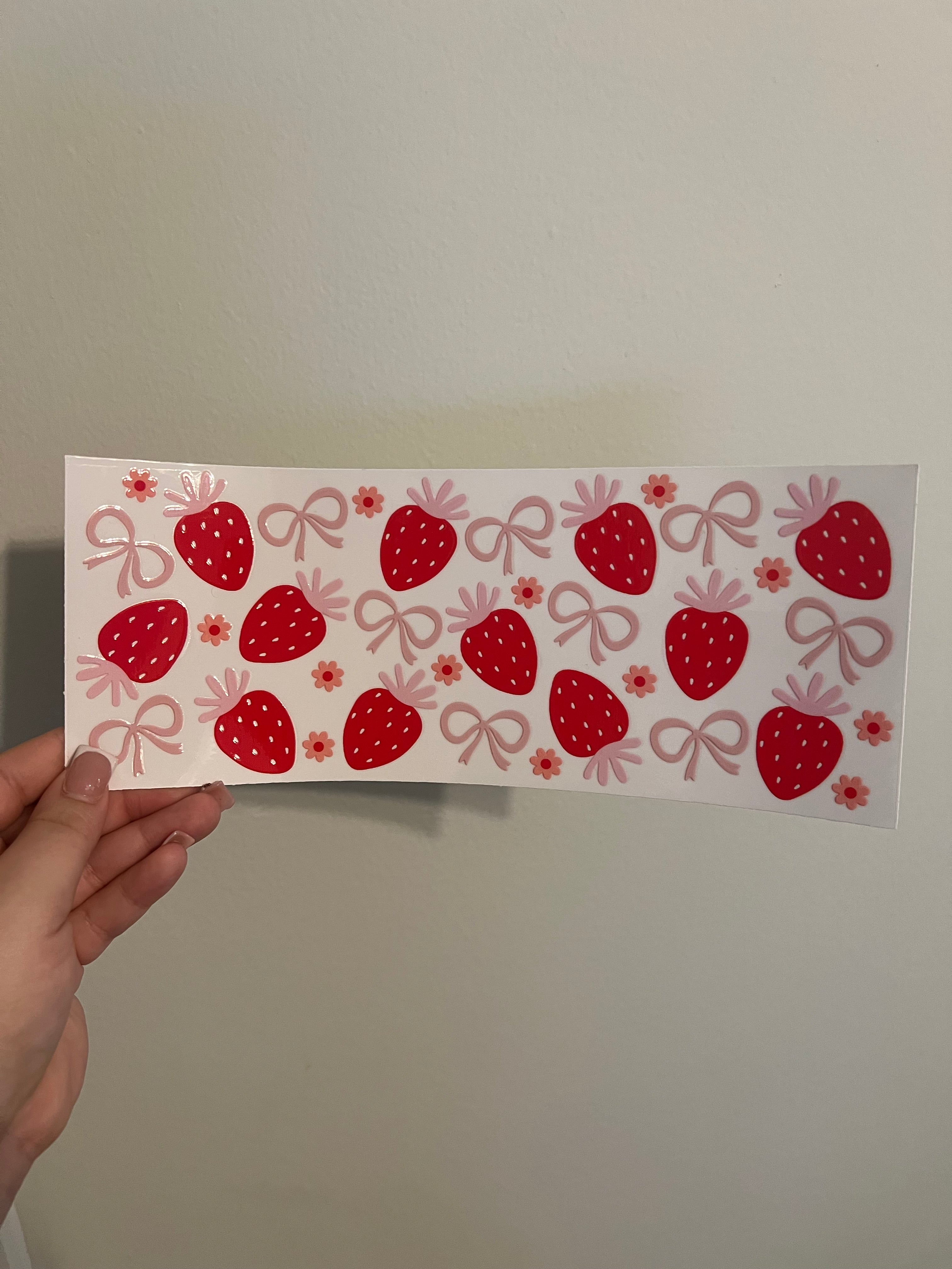 Strawberry and Bows Decal