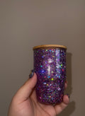 4oz Bow & Purple Glitter Pre-made Shot Glass