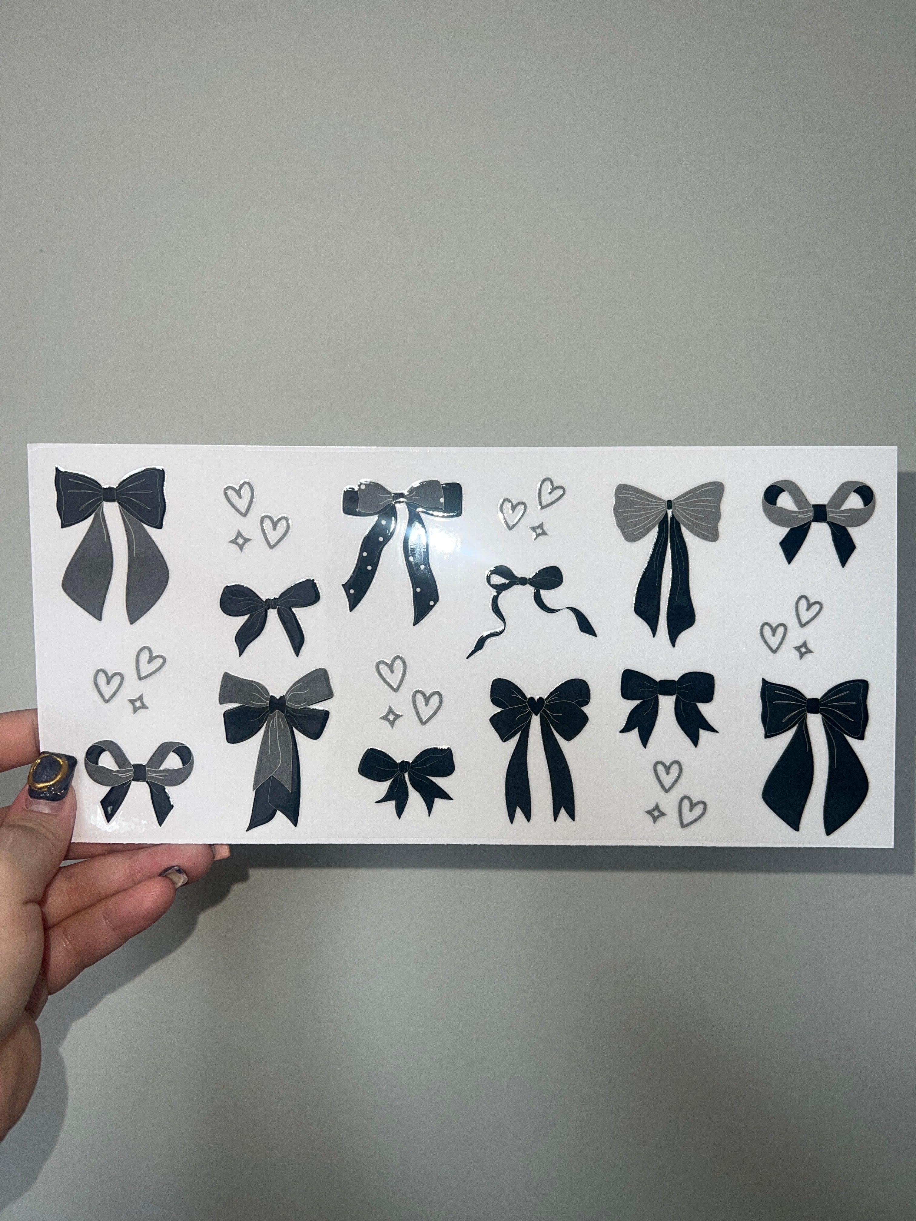 Black Bow with Heart Decal