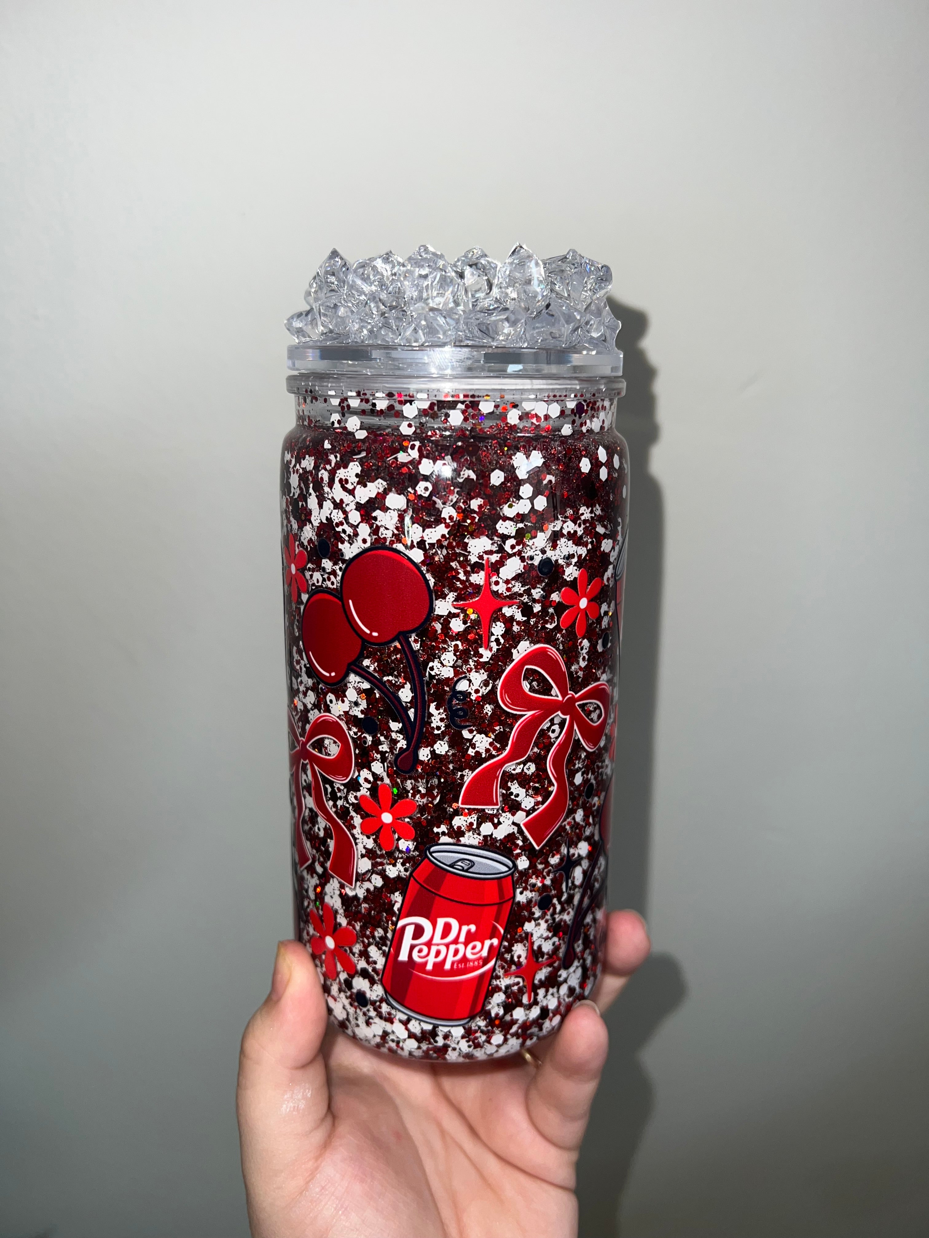 16 oz Dr Pepper Pre Made Cup with Ice Lid