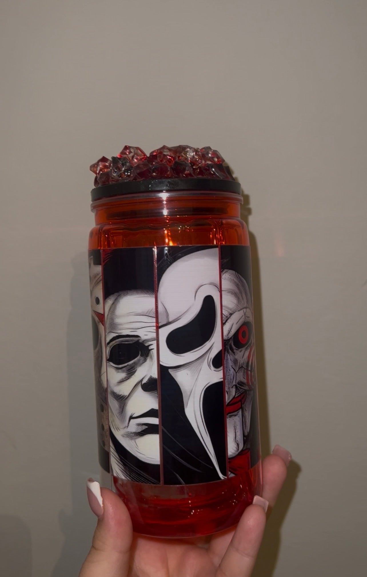 16 oz Horror with Blood Dripped Ice Pre Made Cup