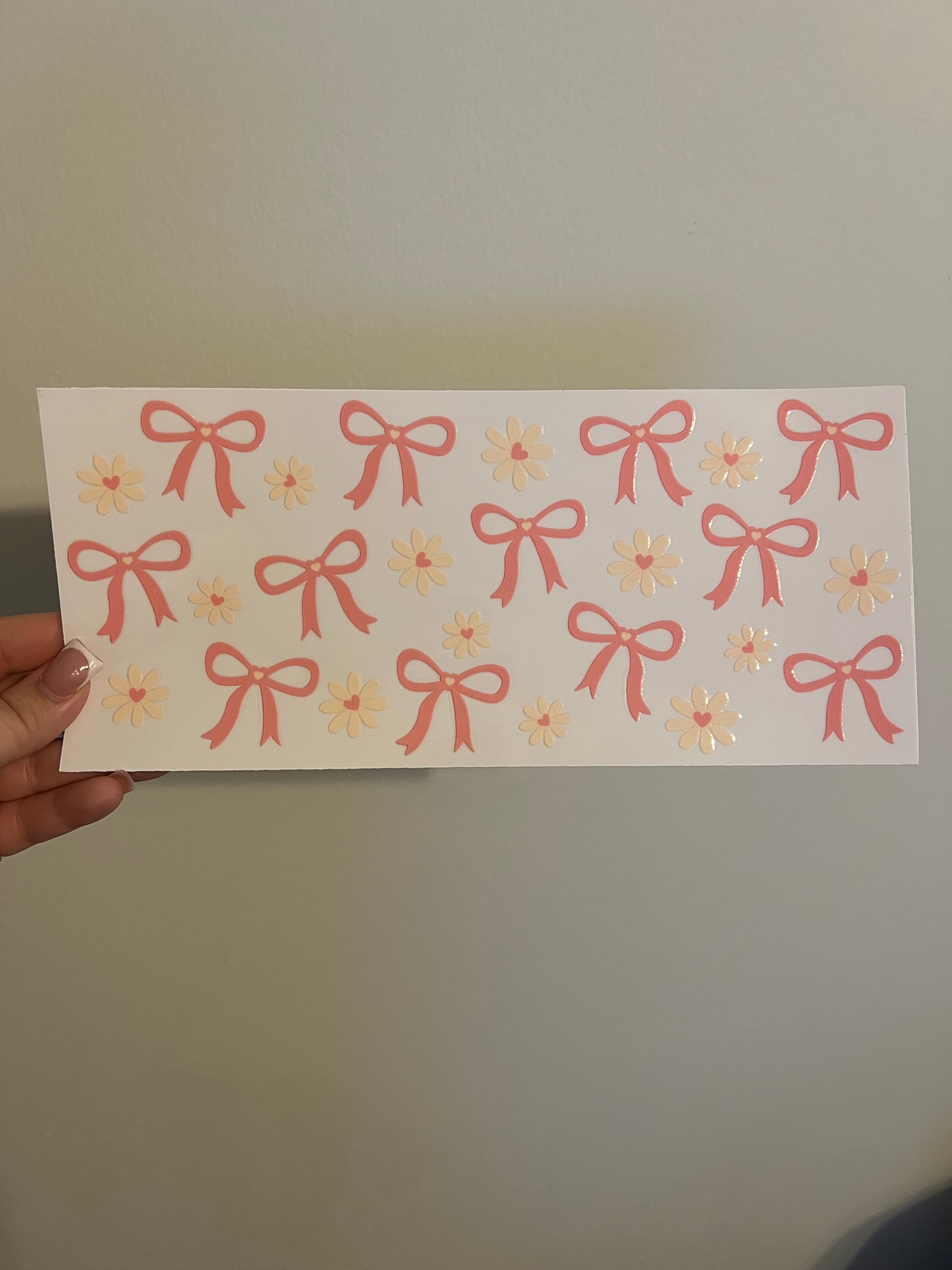 Fancy Bow & Flower Decal