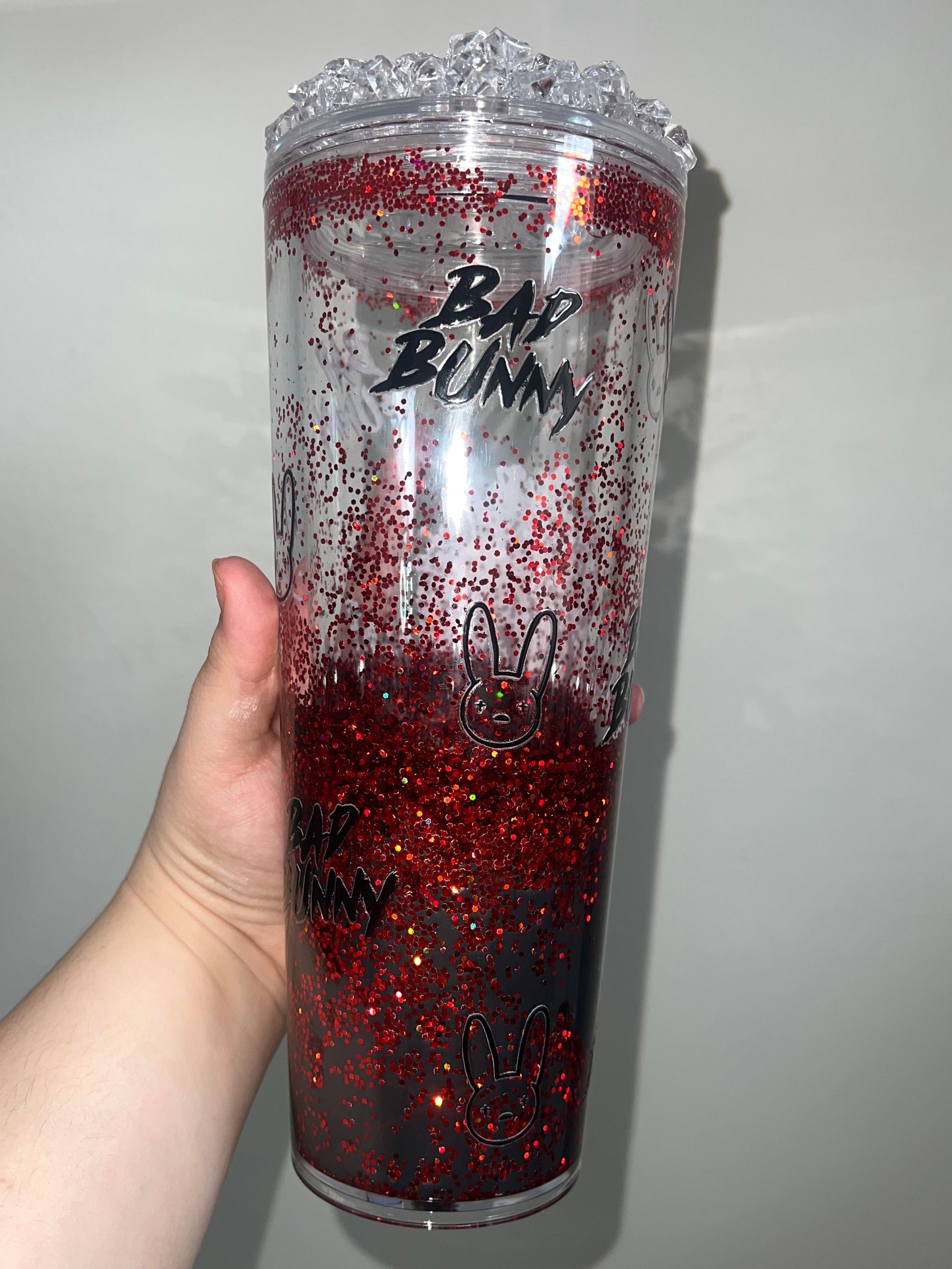 24 oz Bad Bunny Pre Made Dual Lava with Ice Lid
