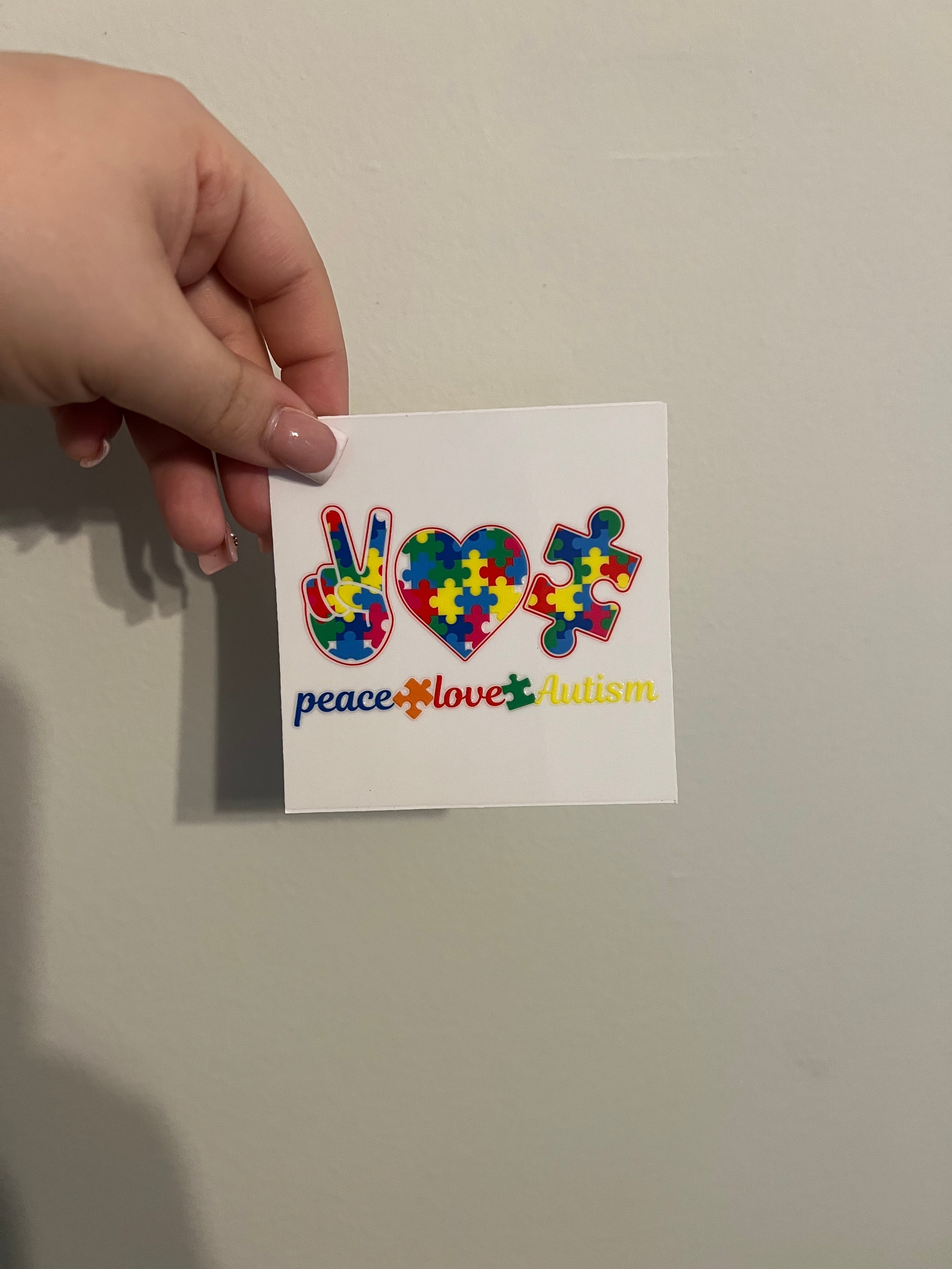 Peace•Love•Autism Decal