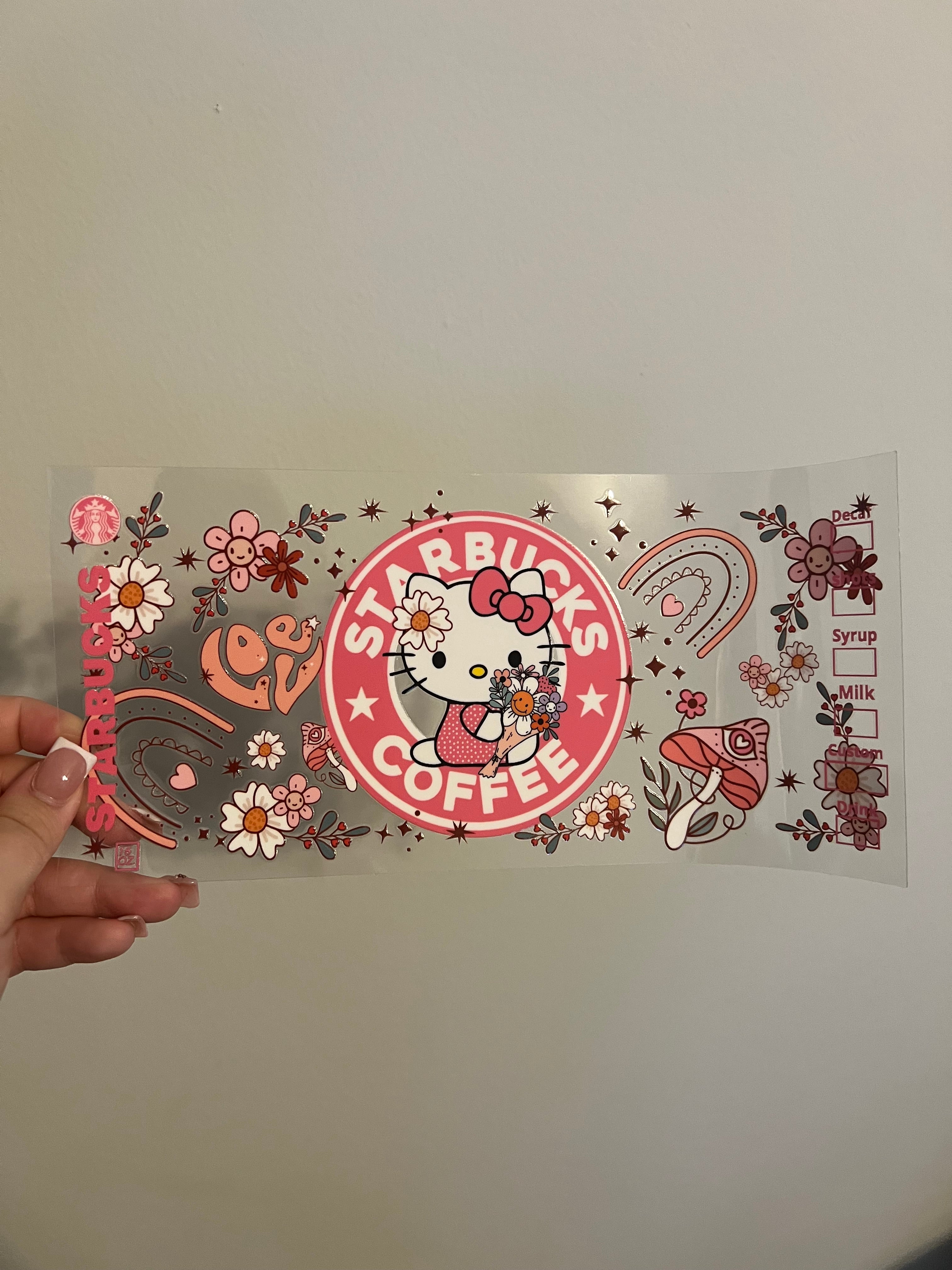 Hello Kitty Pink Starbucks Decal