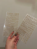 Small Gold Glitter Letters - Add On