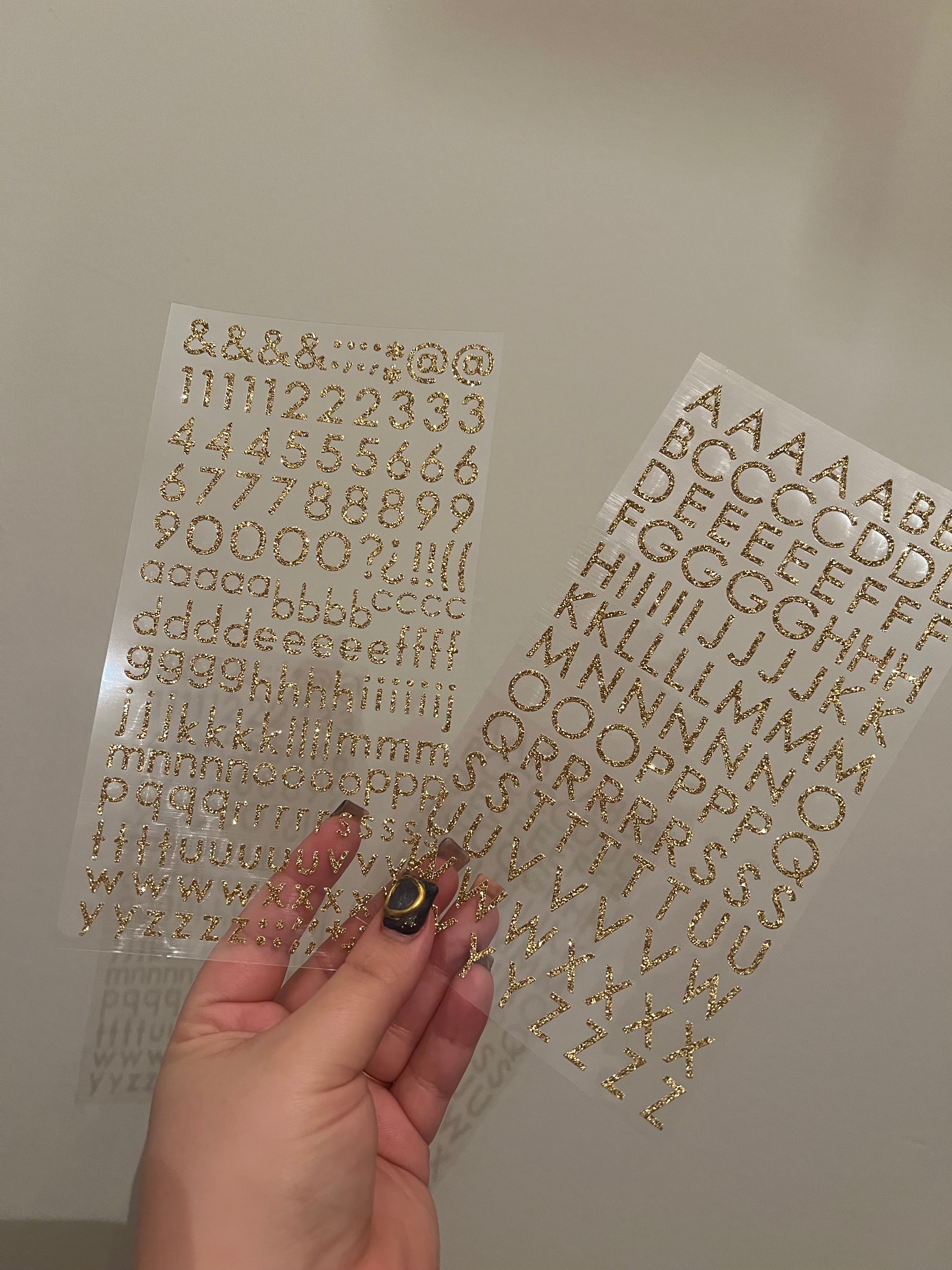 Small Gold Glitter Letters - Add On