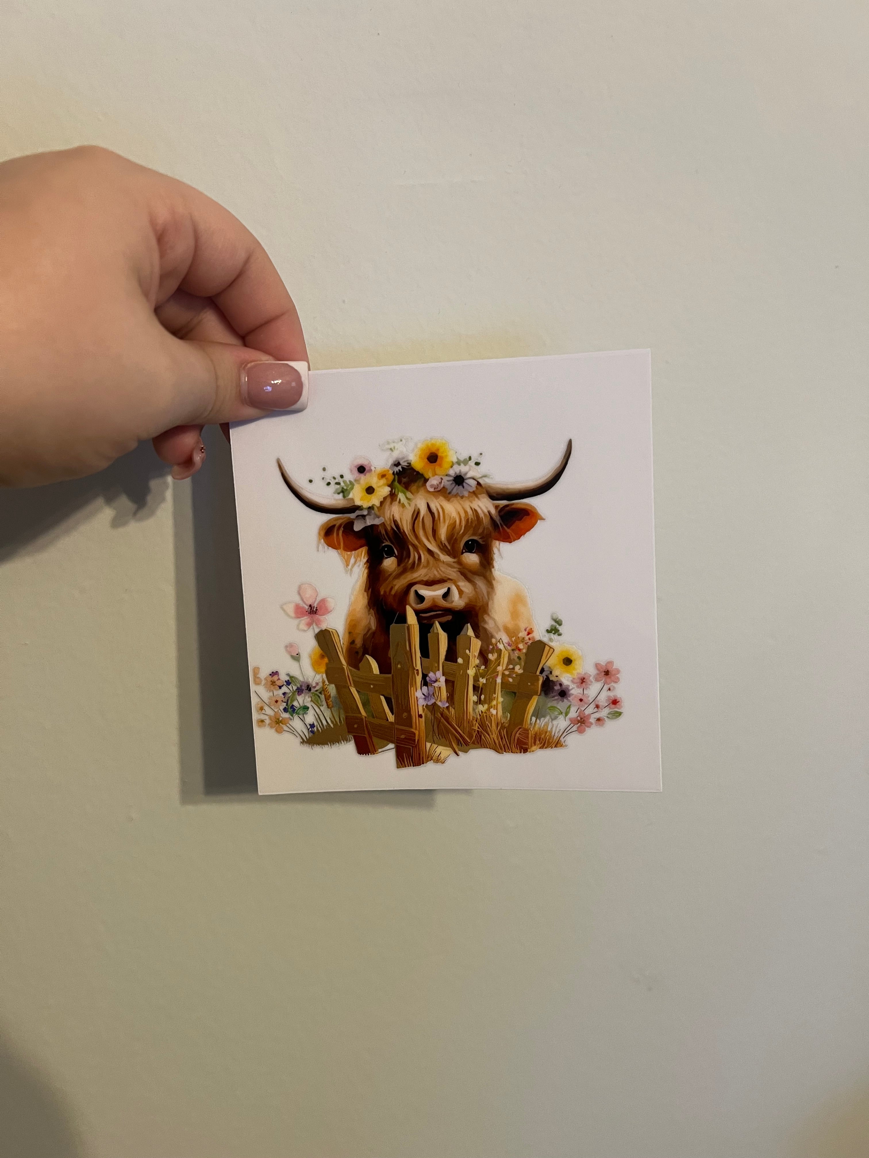 Fenced Cow Decal