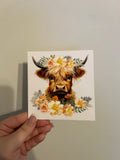 Floral Cow #3 Decal