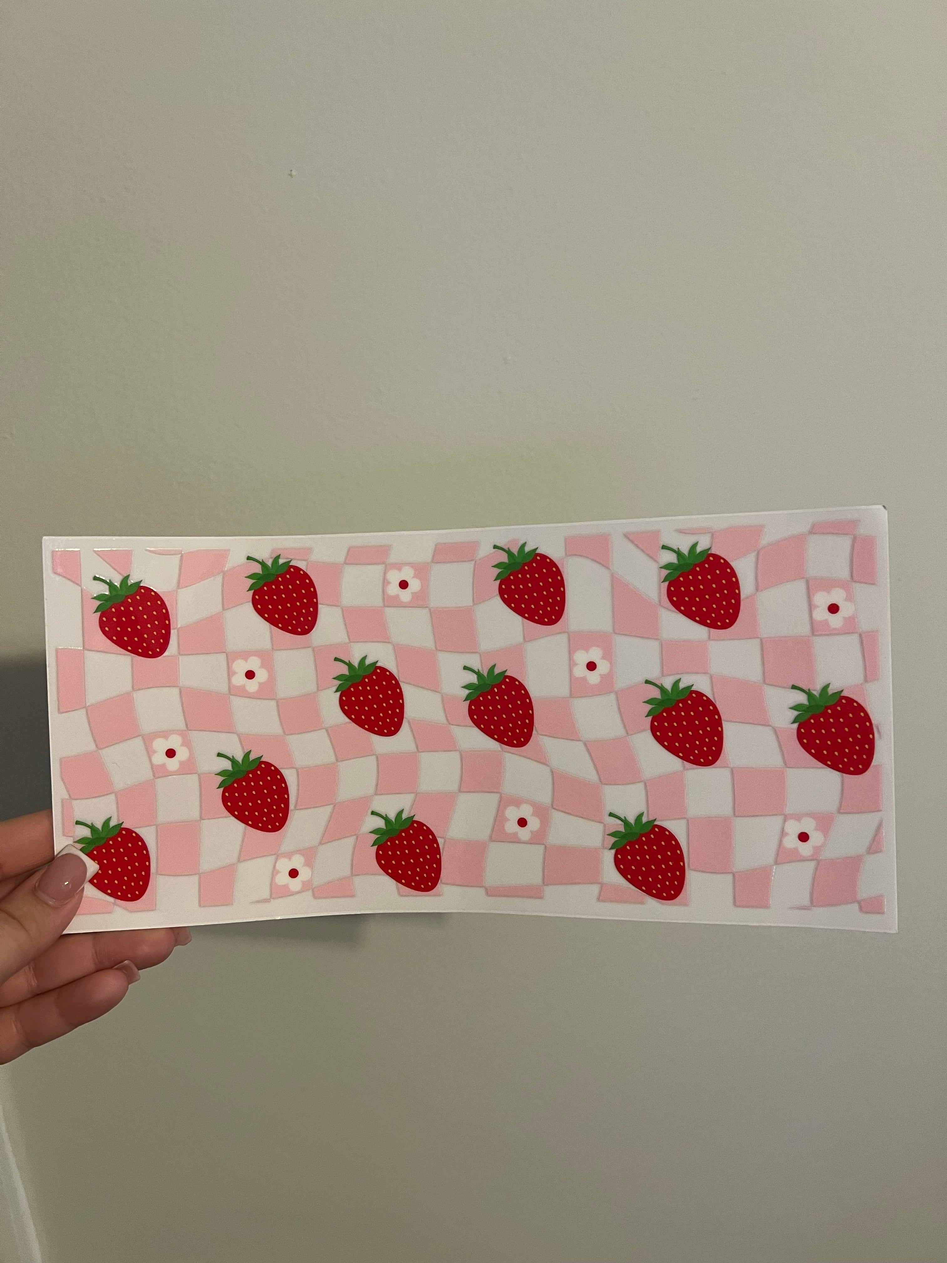 Strawberry Checker Print Decal