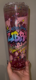 24 Oz Libra Dual Glitter Lava w/ Ice Cube Lid Pre Made