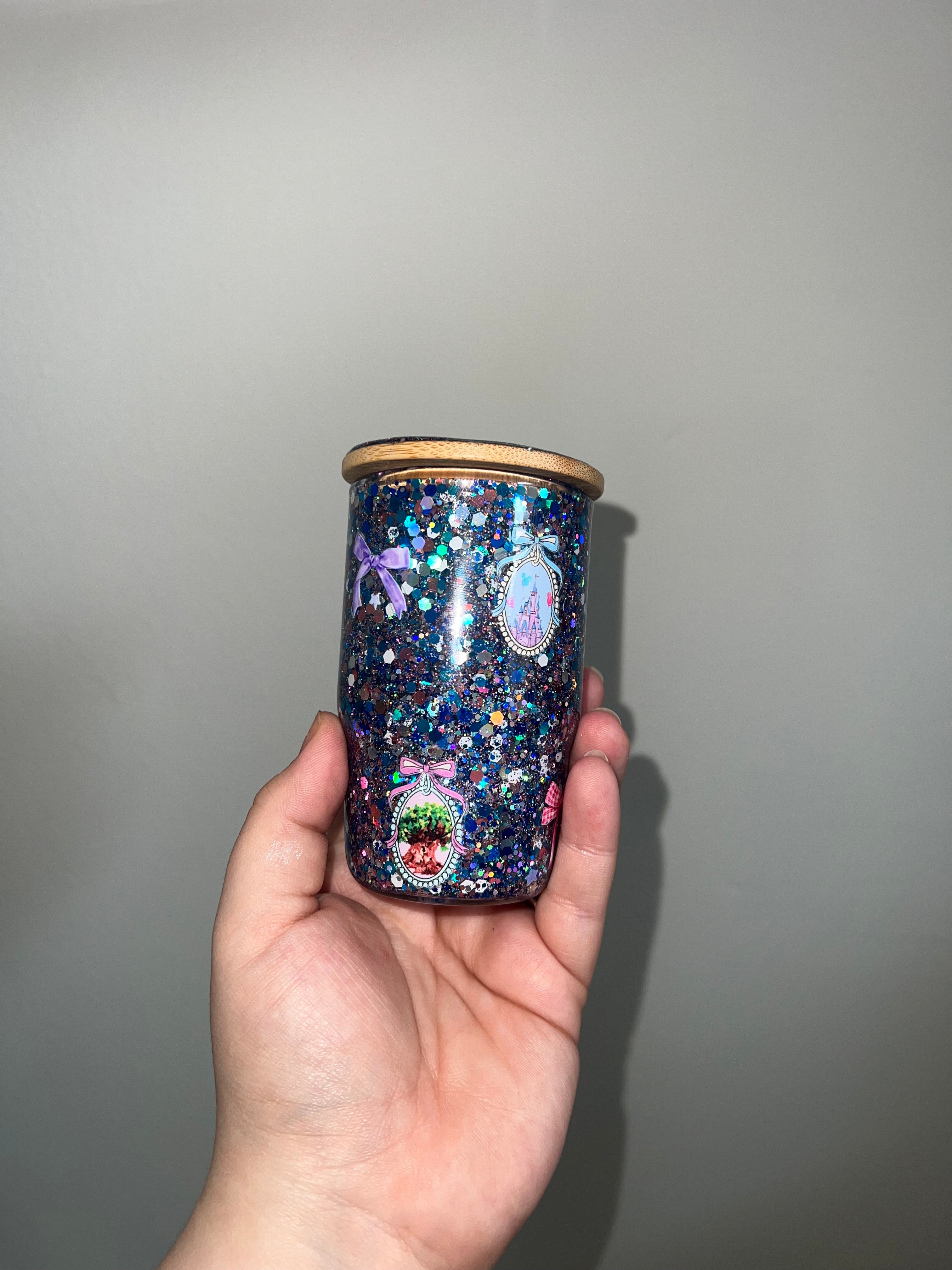 4 oz Enchanted Pre Made Cup with Glitter Lid