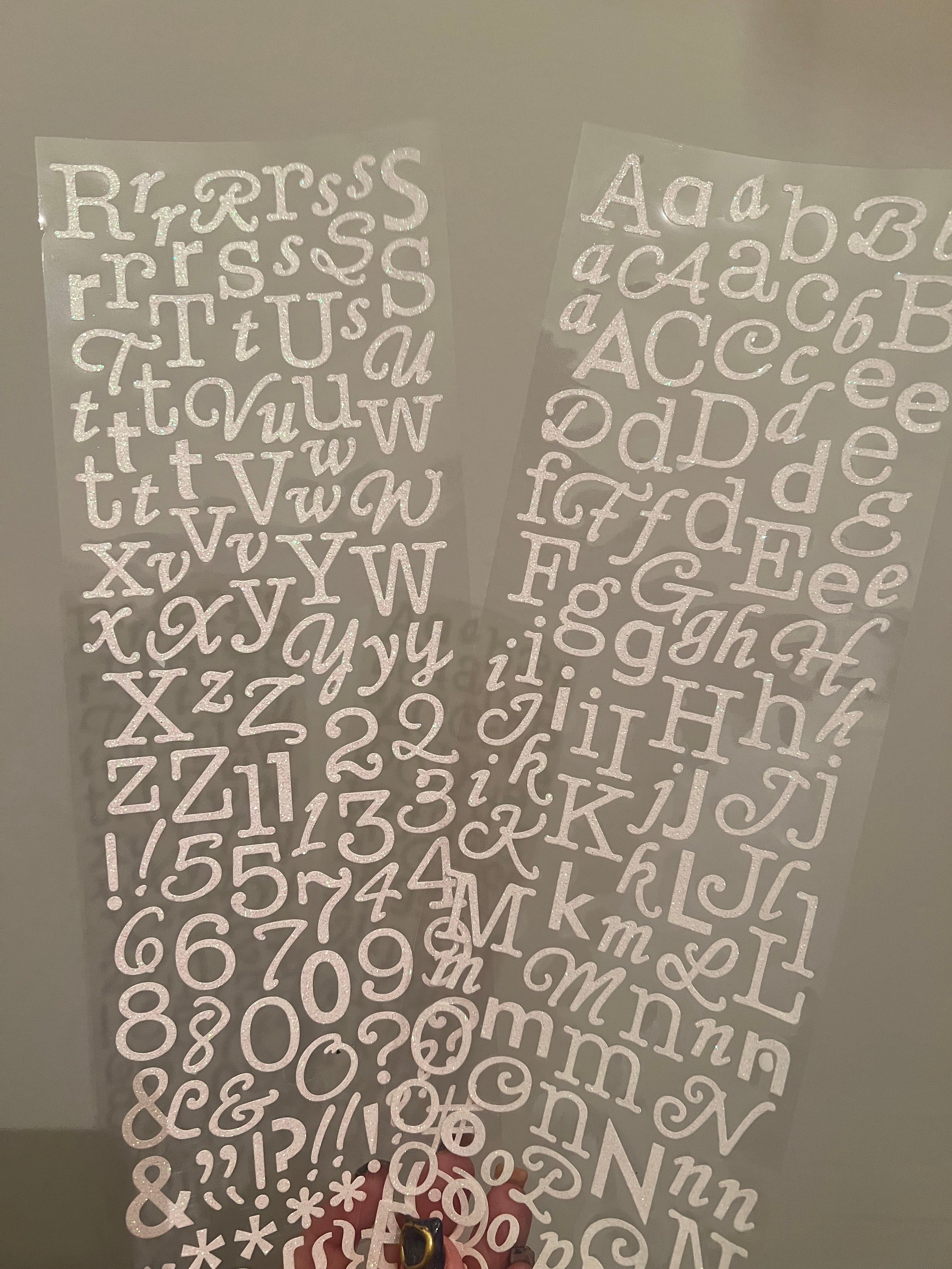 White Glitter Letters -Add On