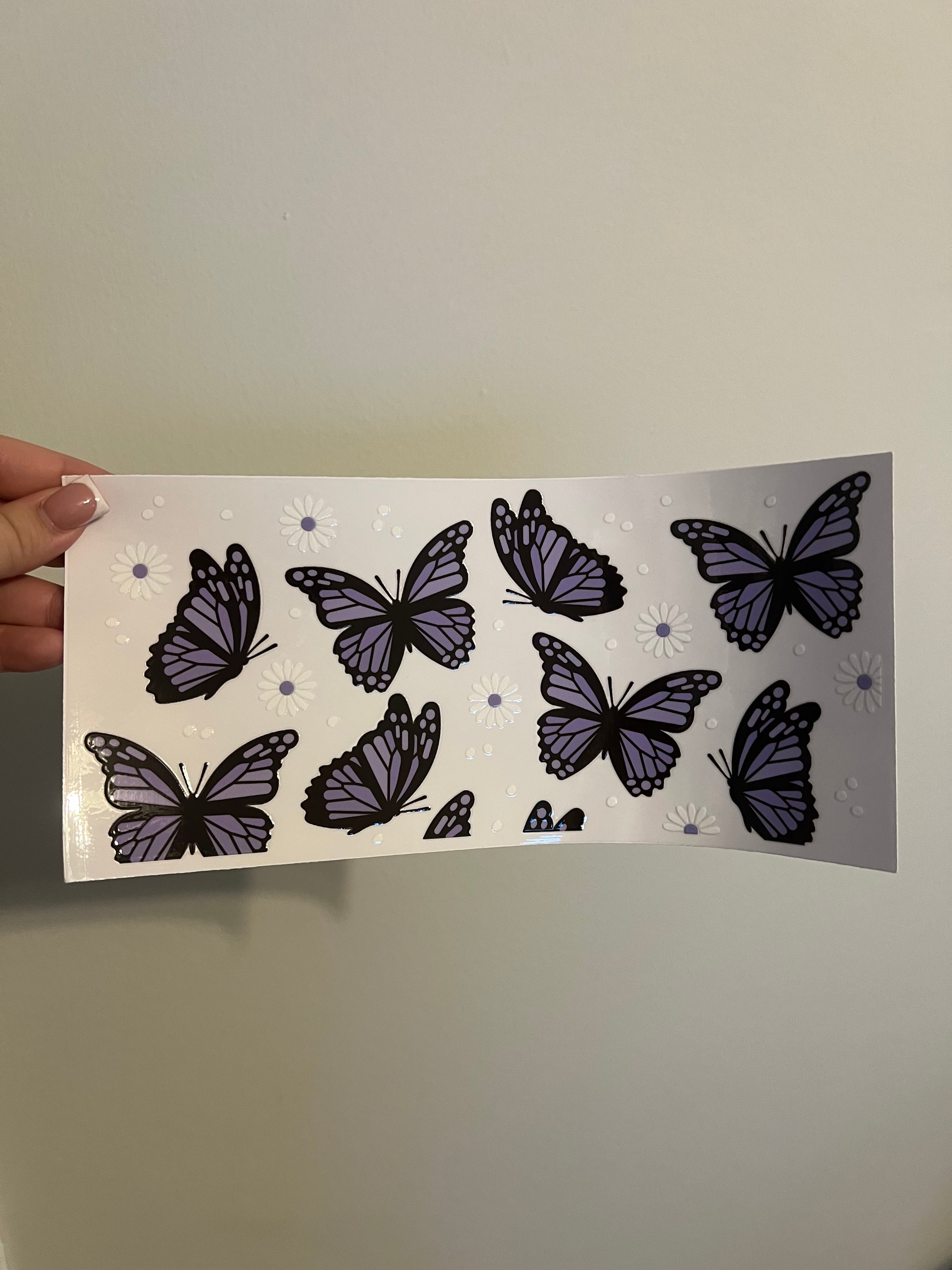Purple & Black Butterfly Decal