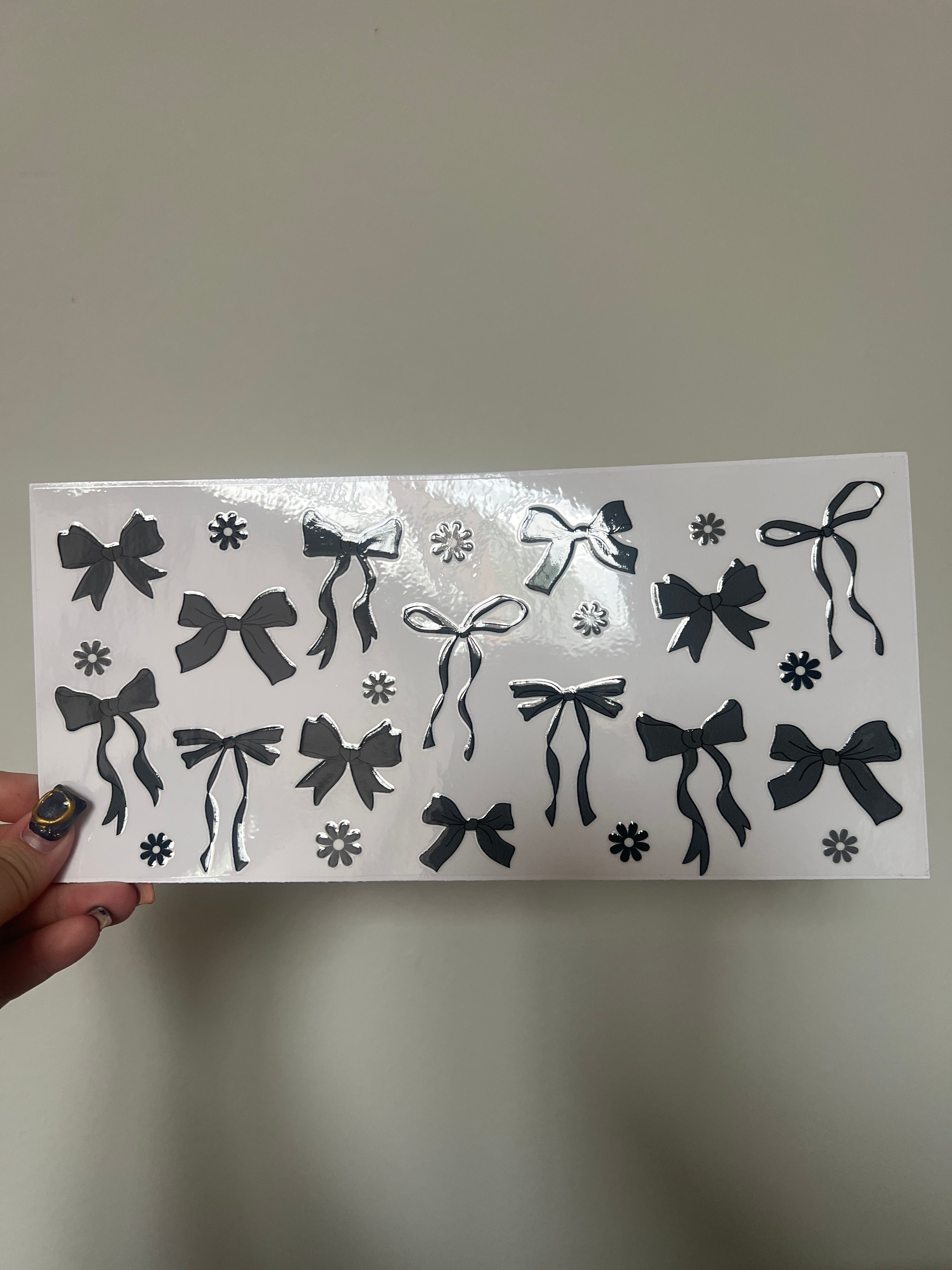 Black Bow & Flower Decal