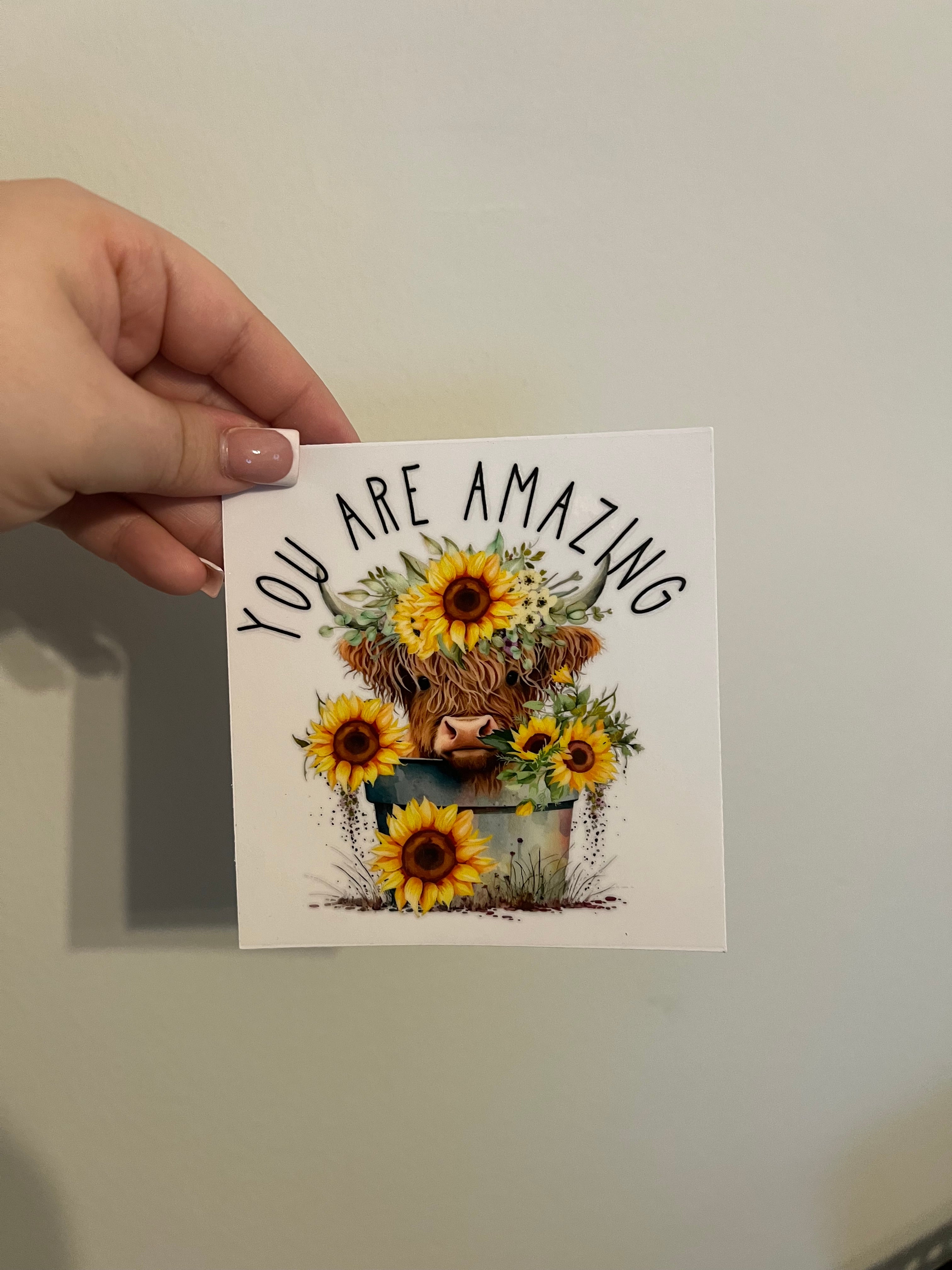 You Are Amazing Cow Decal
