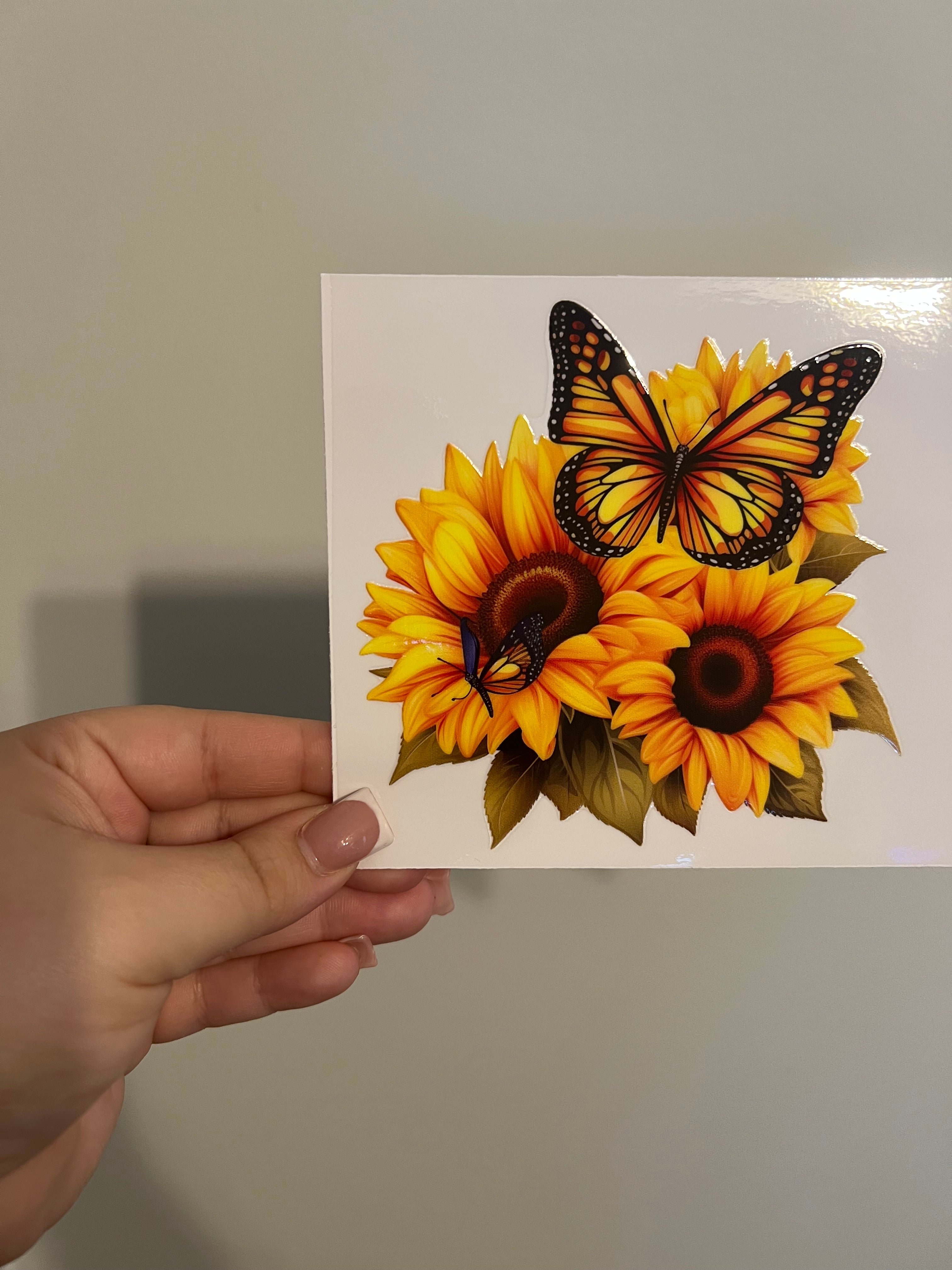 Sunflower & Butterfly Decal