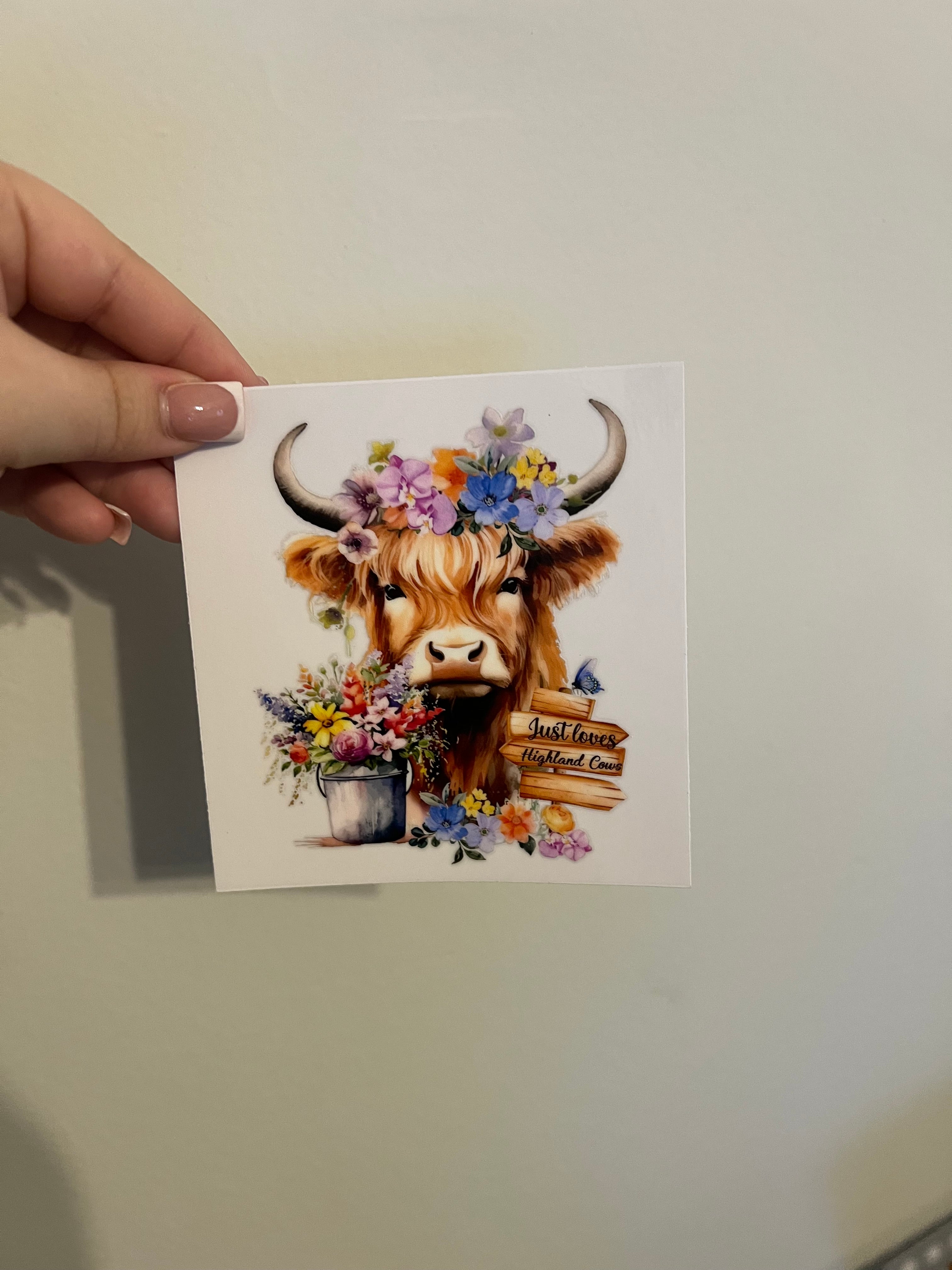 Floral Cow Decal