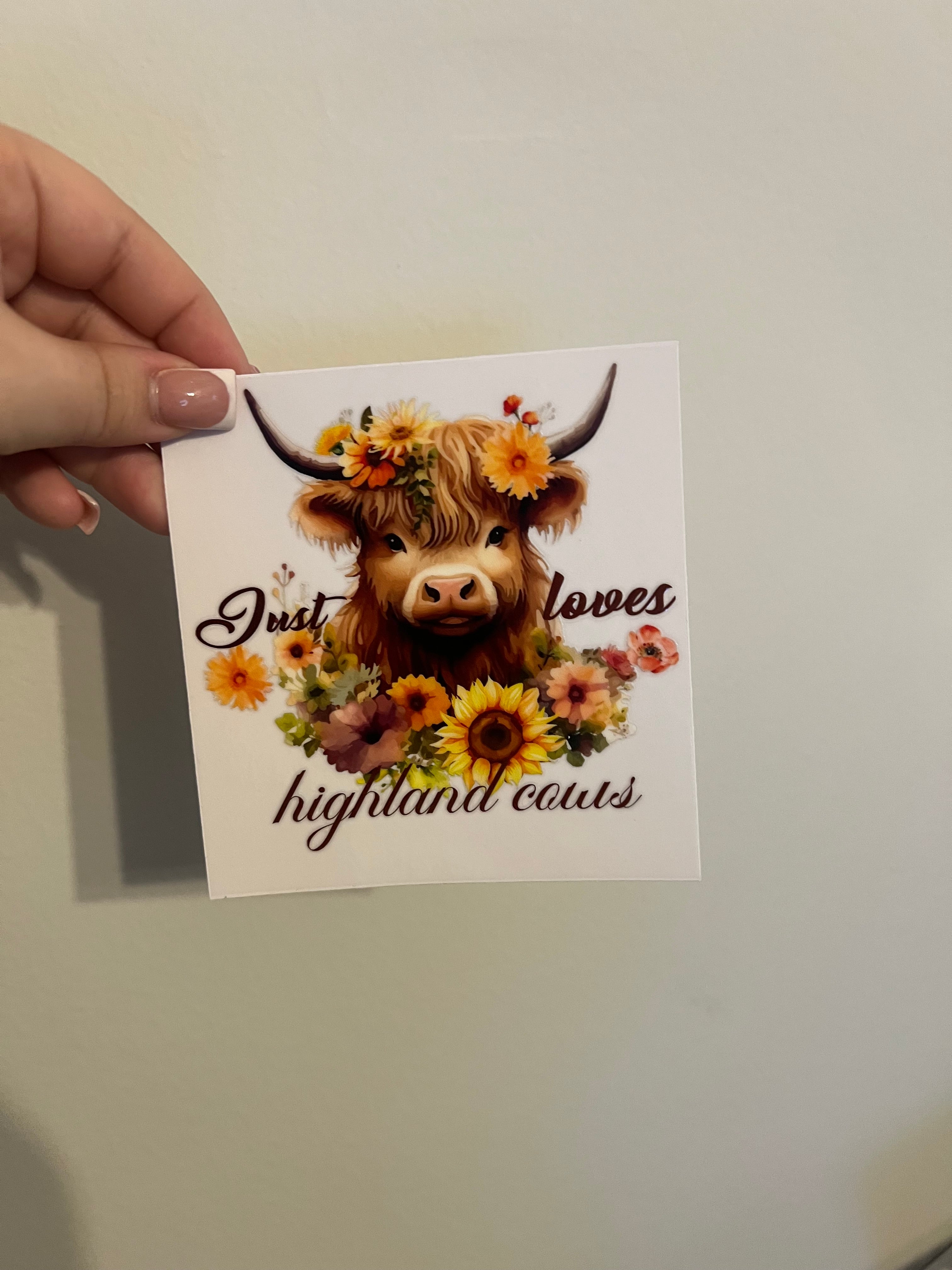 Just Loves Highland Cows Decal