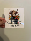 You Are Enough Cow Decal