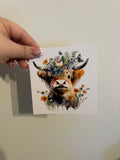 Cow Flower Crown Decal