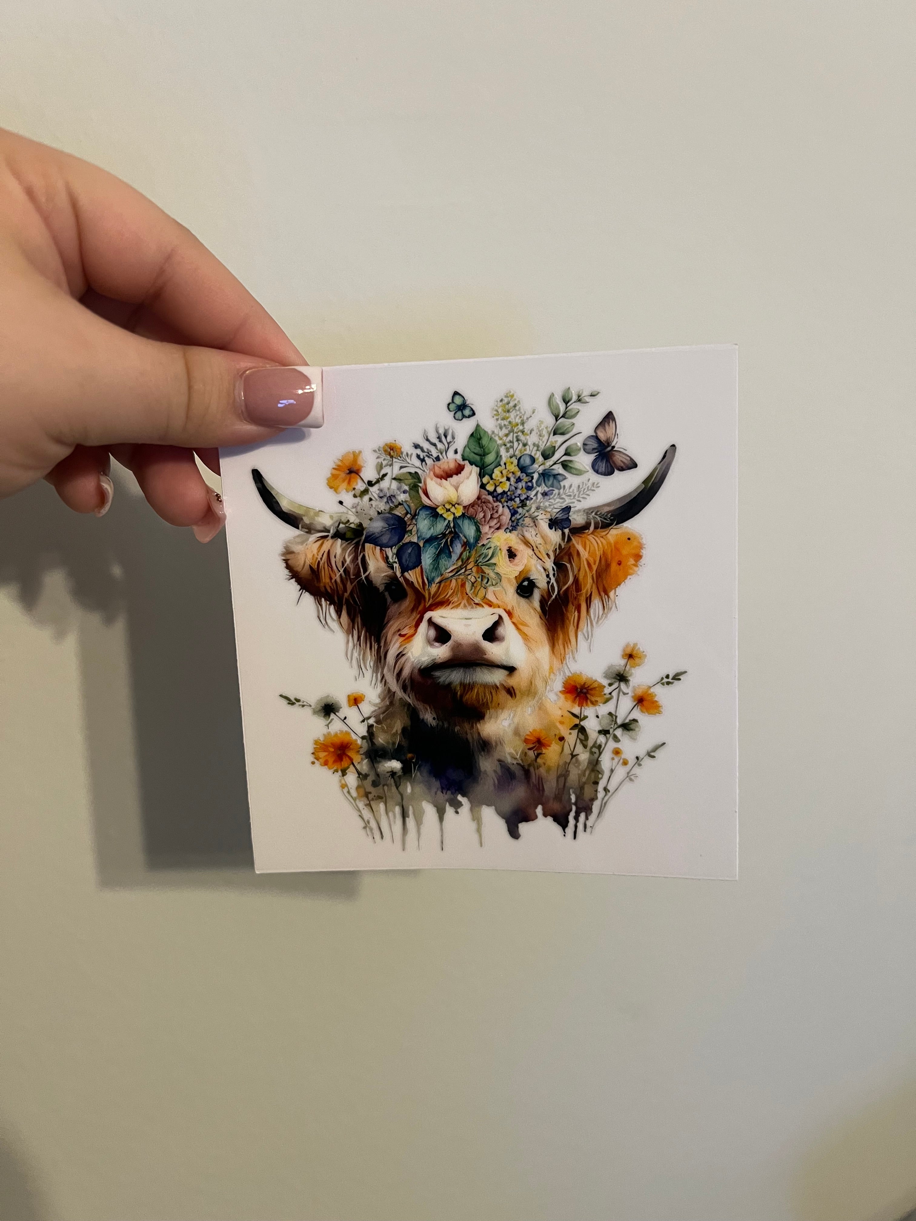 Cow Flower Crown Decal