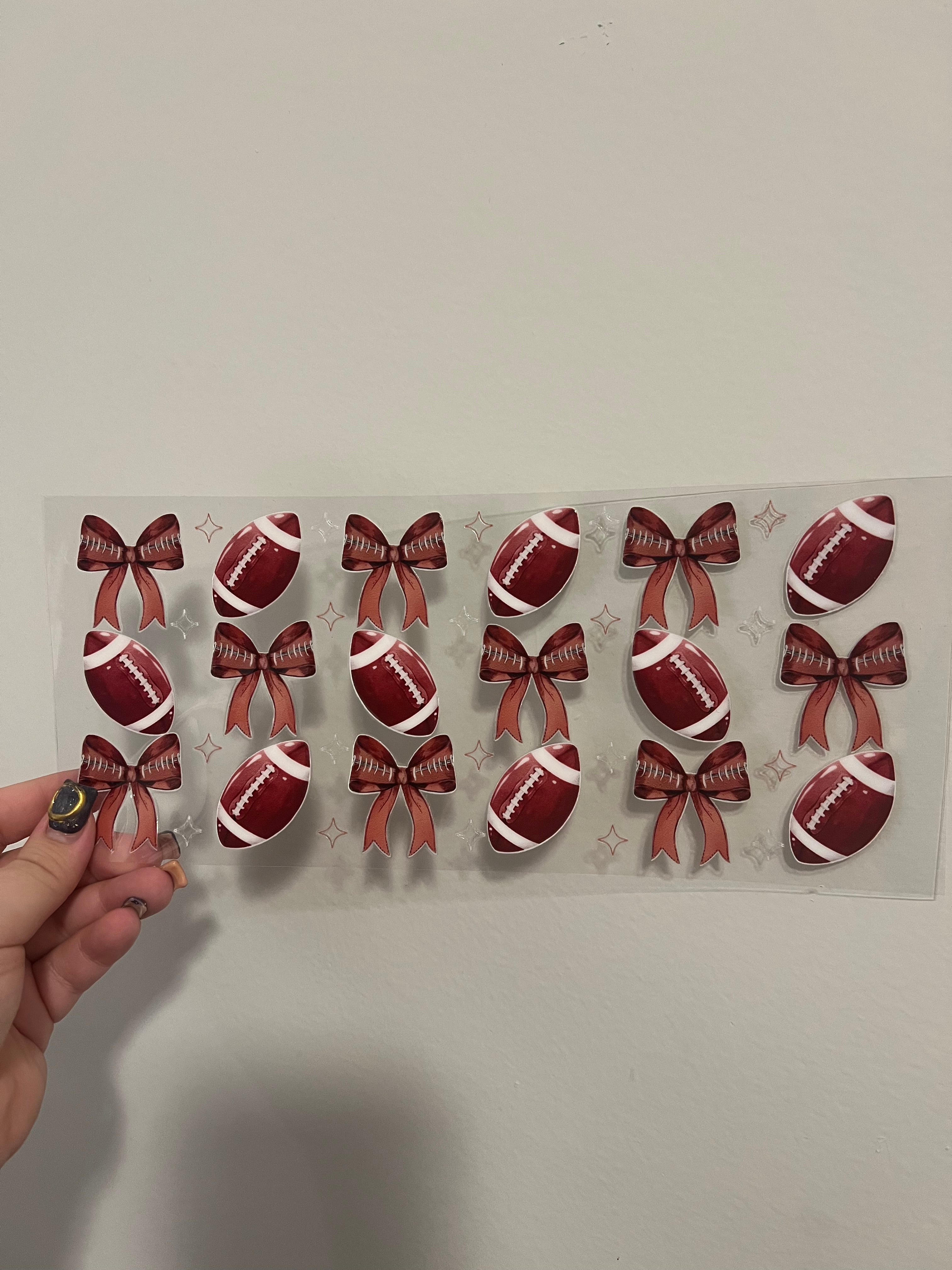 Bows & Football Decal