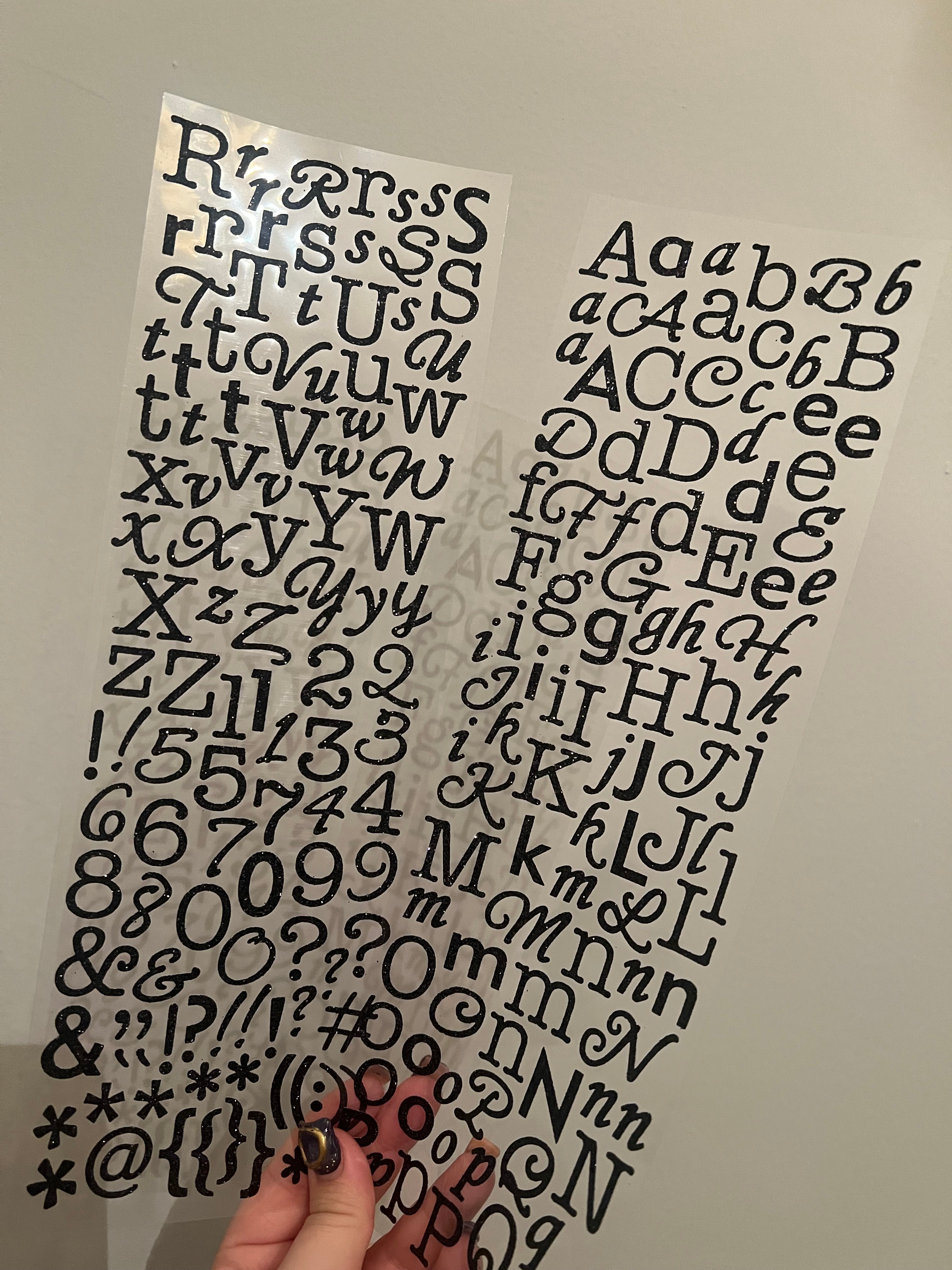 Black Glitter Letters- Add On