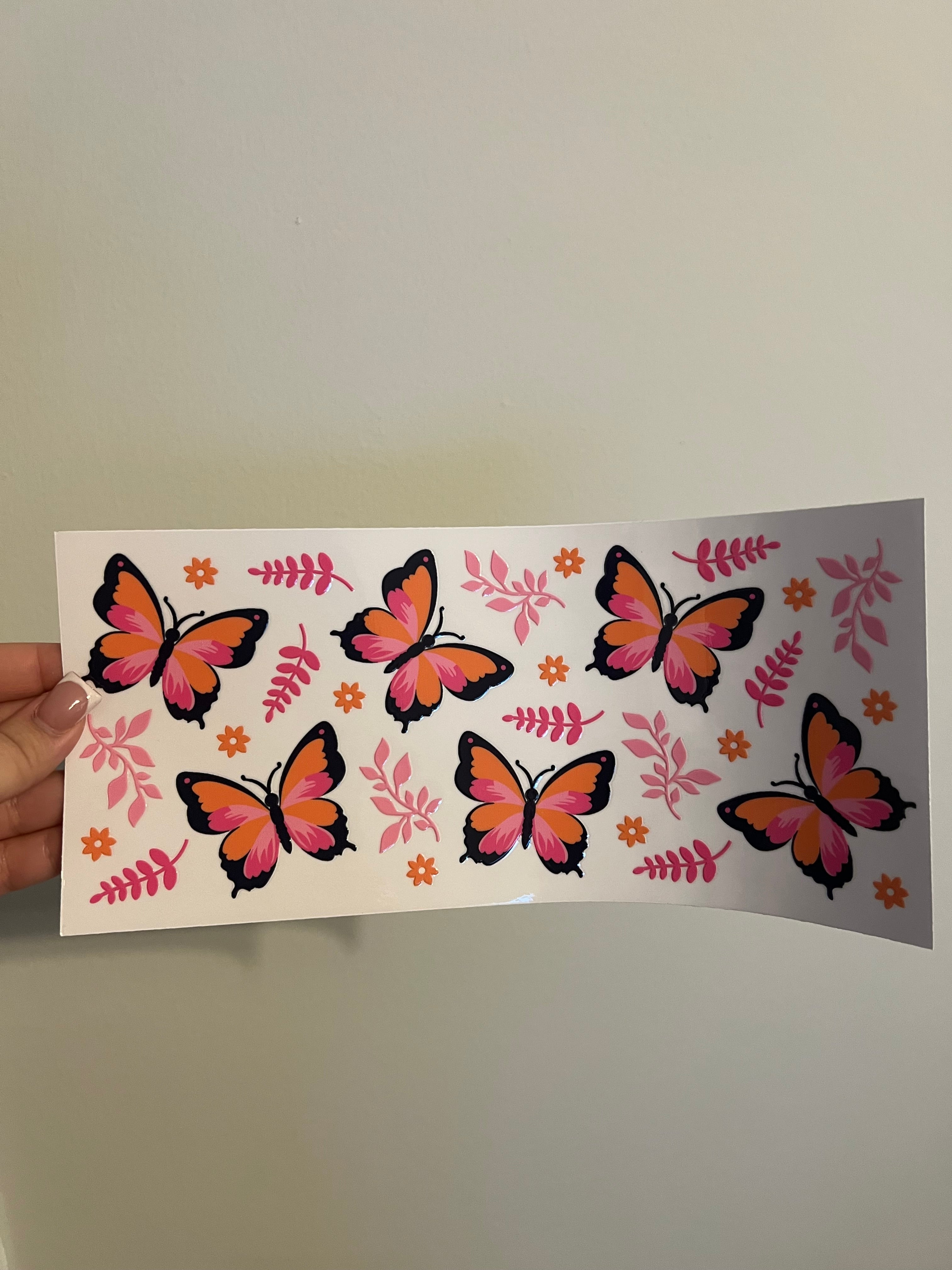 Pink & Orange Butterfly Decal